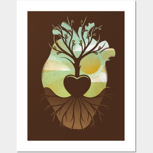 Natural Heart Vintage Design Posters and Art